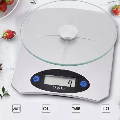 LCD KUCHYŇSKÁ VÁHA DO 5KG, ELEKTRONICKÉ SKLO