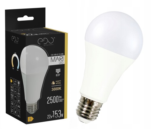 E27 A80 LED žiarovka 22W 3000K teplá 2500lm EDO