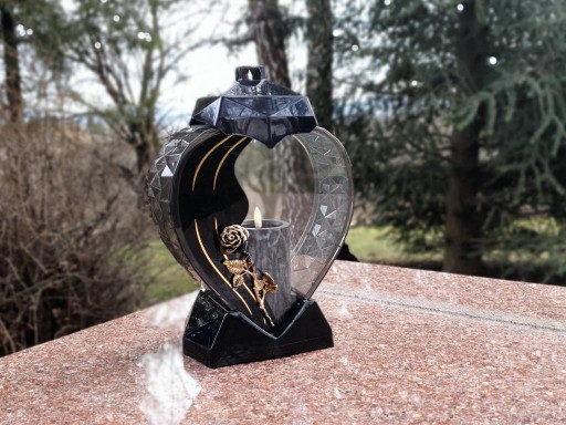 SVIEČKOVÁ sviečka LED vložka čierna MRAMOROVÁ sviečka LAMPIÓN 12,5 cm