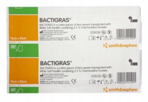BACTIGRAS 20cm x 15cm obväz s chlórhexidínom 1 kus