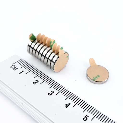 NEODYMOVÝ MAGNET 12x2 mm VALEC S LEPIKOM - 10 KS