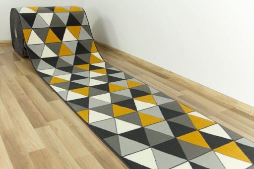 šírka 60 cm GEOMETRICKÝ KOBEREC LUNA HORČICOVÁ SIVÁ TROJUHOLNÍKY