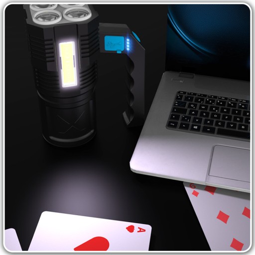 Multifunkčná, nabíjateľná LED baterka, svetlomet, USB NABÍJACIE