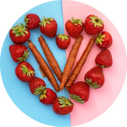 Jahodové rolky obohatené o vitamín D3, ovocný vitamínový snack, 50g