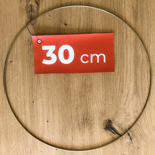 kovová obruč ZLATÝ prsteň lapač snov 30 cm