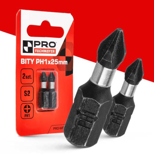 Nárazový bit Nárazové bity PH1 25mm | Nárazový bit pre skrutkovač 2 ks.