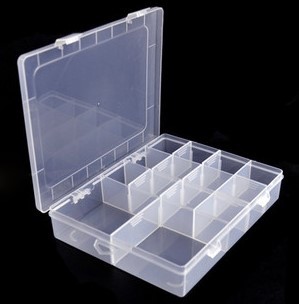 Organizér 14 priehradiek 21x17x3,8cm kontajnerová krabica