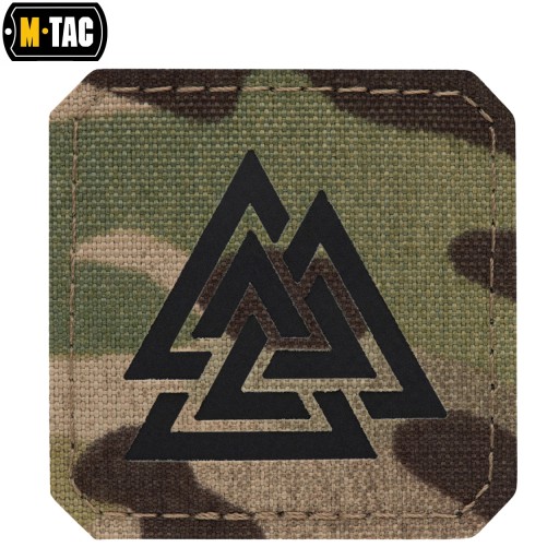 VELCRO NÁŠIVA LASEROVÝ VÝROBNÝ SYMBOL VALKNUT M-TAC BLACK-MULTICAM