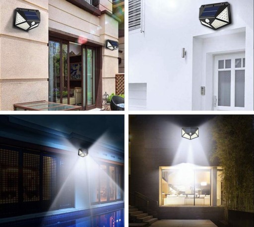 VÝKONNÁ SOLÁRNA ZÁHRADNÁ LAMPA SÚMRAK POHYBOVÝ SENZOR 100 LED IP65