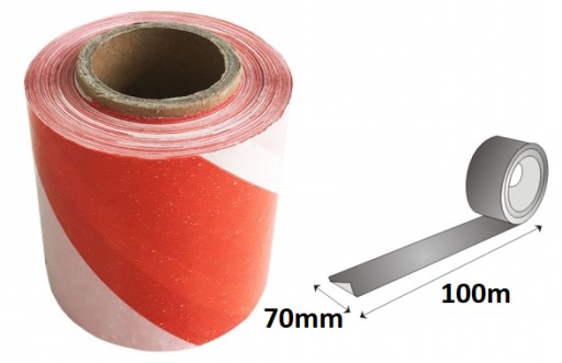 VÝSTRAŽNÁ PÁSKA 70mm/100m biela a červená 7cm značkovacie označenie