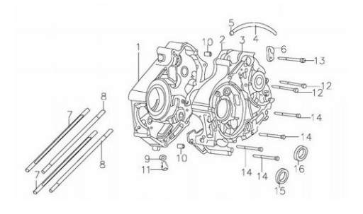 BUSHING puzdro pre kľukové skrine 140 MRF PITBIKE