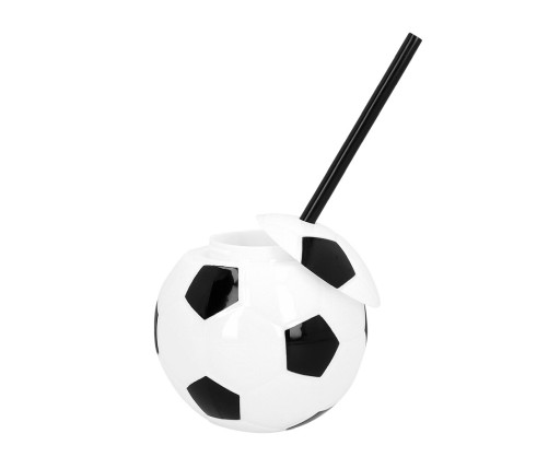 Plastový futbalový pohár na pitie s tubou 450 ml