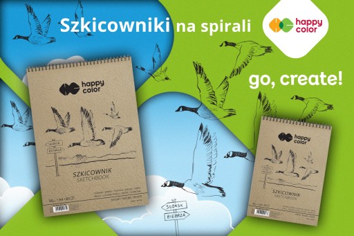 Biely špirálový skicár VTÁKY A6 80 strán. HC