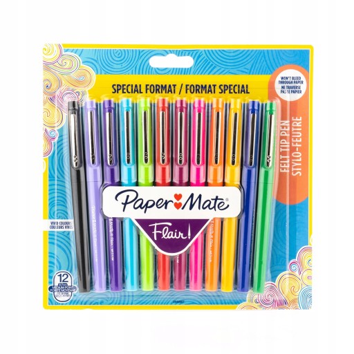 Fixky Paper Mate, sada 12 farieb Flair