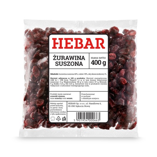 Sušené brusnice CELÉ ovocie 400 g