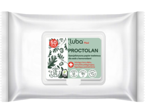 Luba Proctolan vlhčený papier 50 ks s chlopňou