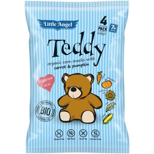 Bezlepkové bio mrkvové a tekvicové chrumky 4x15g