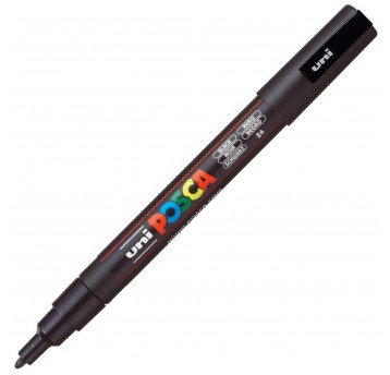 POSCA ZNAČKOVAČ PC-3M UNI S PLAGÁTOVOU FARBOU, ČIERNA