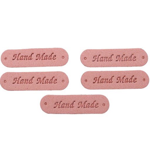 Etiketa HAND MADE púdrovo ružová musthave 2443