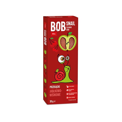 Jablkový čerešňový snack bez cukru 30g BOB SLIMÁK