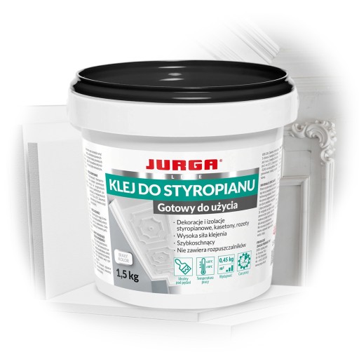 Montážne lepidlo na polystyrénové štukové panely biela 1,5kg JURGA