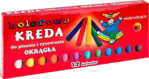 Okrúhla neznačkujúca farebná krieda 12 ks