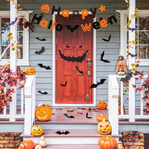 SÚPRAVA HALLOWEENSKÝCH DEKORÁCIÍ HAPPY HALLOWEEN NETOPIEROV