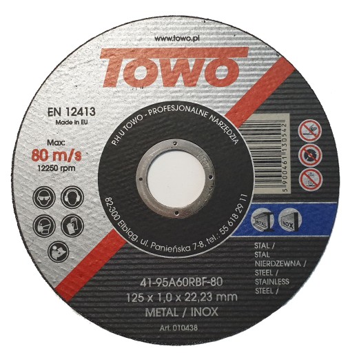 TOWO Kotúč rezný METAL/INOX 41 - 125x1x22,23