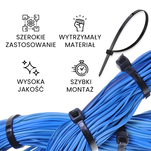 KÁBLOVÉ SPOJKY ČIERNA 2,5x100mm 100 KS Veľmi pevné