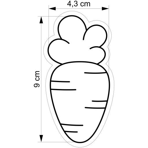 VEĽKONOČNÁ formička Vykrajovač na perníčky EASTER Mrkva 9cm