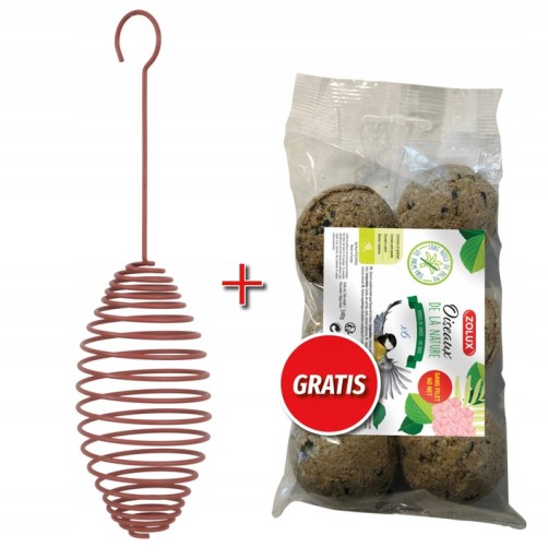 ŠPIRÁLA na tukové guličky + 6 ks loptičiek pre vtáčiky