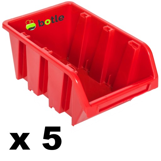 5 x debna dielenská garáž 80x115x60 mm červená