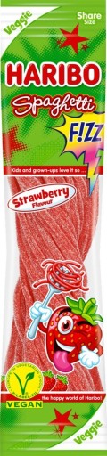 Haribo Špagety kyslé jahodové želé 200g DE