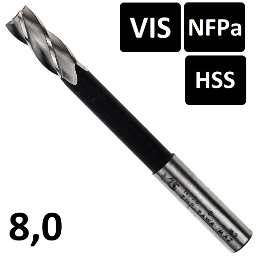 NFPa stopková fréza fi 8,0 HSS DIN844 POLISH VIS