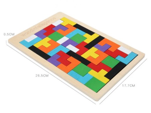 TETRIS PUZZLE DREVENÉ BLOKY MONTESSORI BLOCKS 3D LOGICKÁ HRA