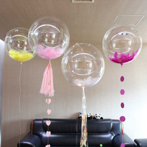 VEĽKÁ TRANSPARENTNÁ BALÓNOVÁ GUĽA BOBO VELKÁ 91CM