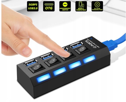 HUB USB 3.0 USB SPLITTER 4 PORTY