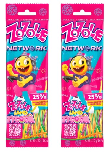 2 X 75G ZOZOLE NETWORK Dlhé gumičky s malinovou príchuťou