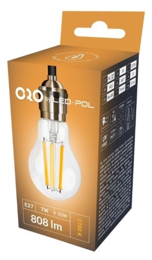 DEKORATÍVNA ŽIAROVKA E27 7W 808LM 3K SKLENÁ LED-POL.