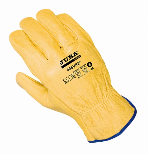 Pracovné rukavice Juba Grain Leather Yellow Resistance EN388/407 10