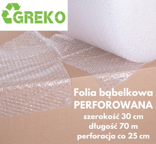 Bublinková fólia 30 cm x 70 m, perforovaná každých 25 cm, ideálna na sťahovanie
