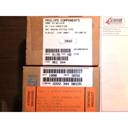 Polykarbonátový kondenzátor 14nF 400V R7,5 MKC x5