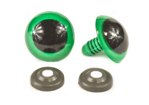 Zelené krimpovacie oči pre maskotov, 7 mm