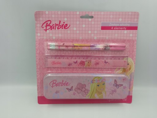 BARBIE ŠKOLSKÝ SET 4 POMÔCKY KRABIČKA NA CERÚŽKY A ceruzky