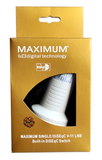 Jeden prevodník 0,2dB (single) + vstavaný DISEqC Maximálny model V-11