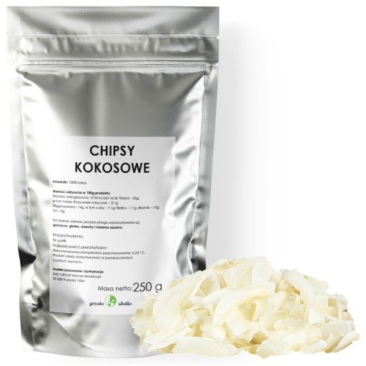 KOKOSOVÉ ČIPSKY, prírodné, bez prísad, 250g