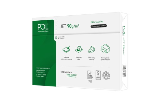 Kopírovací papier Poljet A4, 90g/m2, 250 listov, biely
