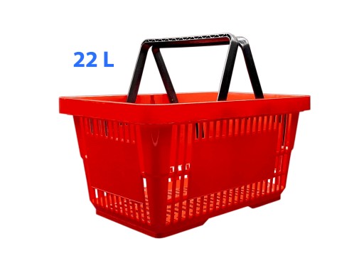 NÁKUPNÝ KOŠÍK 22L KOŠÍK, Plastový sklad NÁKUPNÝ KOŠÍK ČERVENÝ