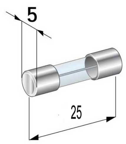 WTA525-1A Rýchla sklenená poistka 1A 5X25mm