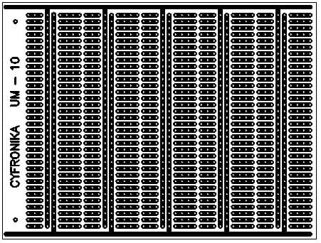 UM10W Univerzálna doska 94x125mm vyvŕtaných 1462 otvorov